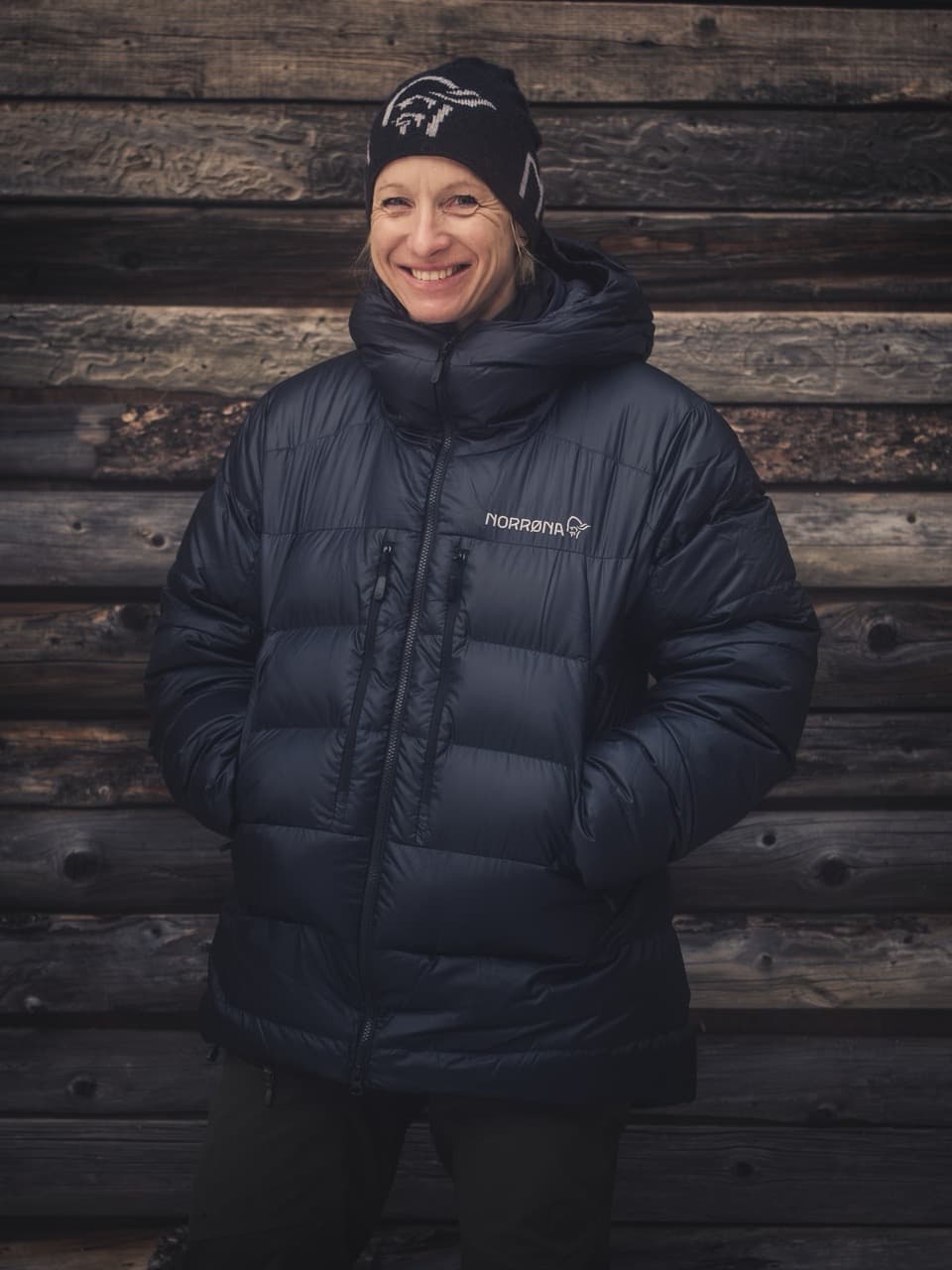Athlete wearing puff from Norrona
